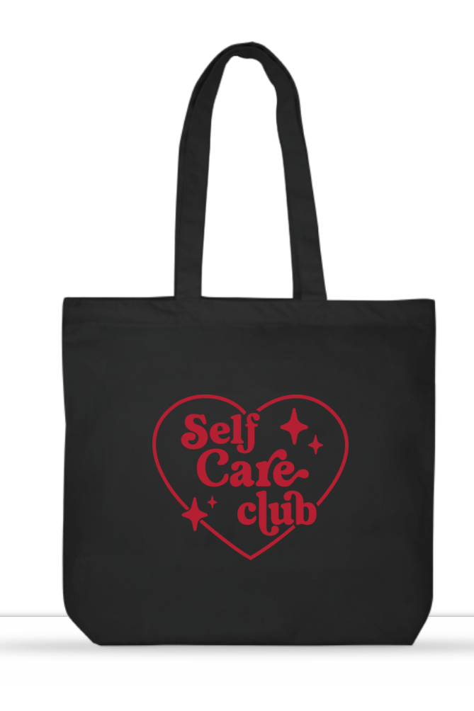 Self Care Club Red Design Tote Bag