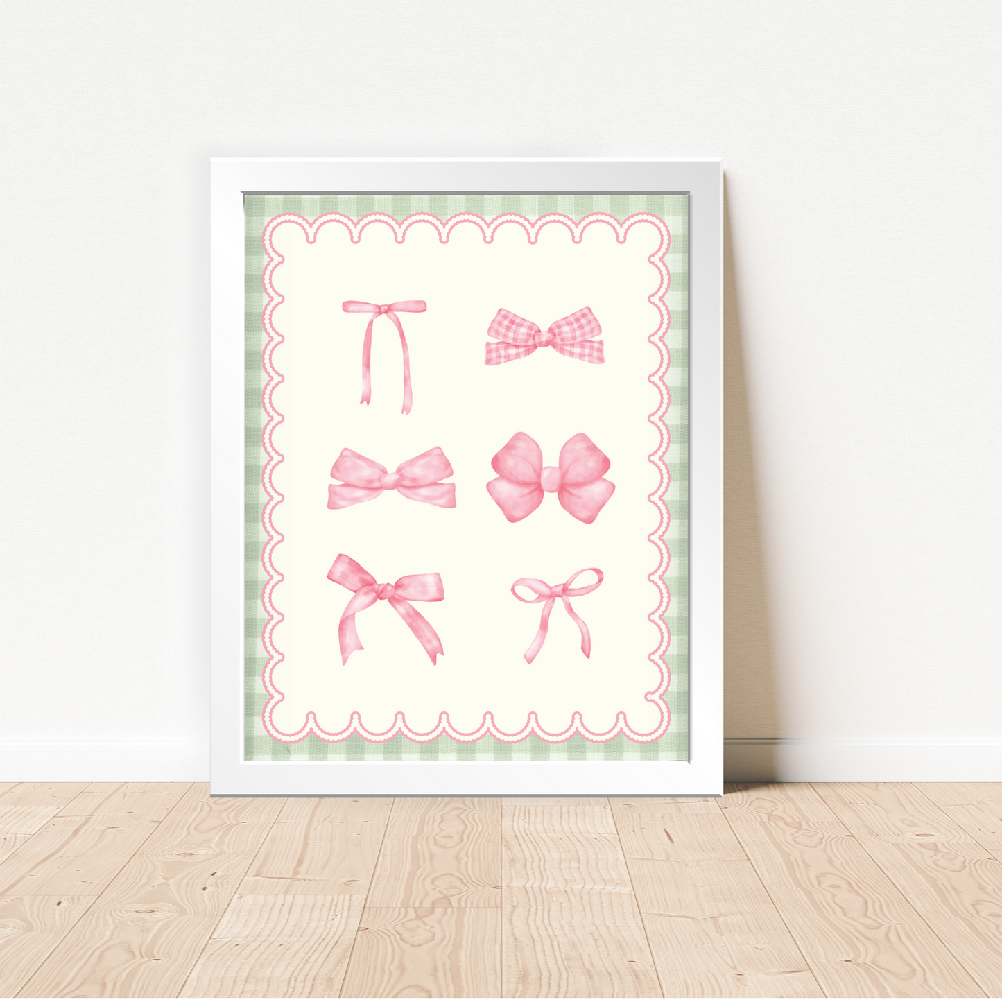 Pink Bows Framed Poster Wall Art