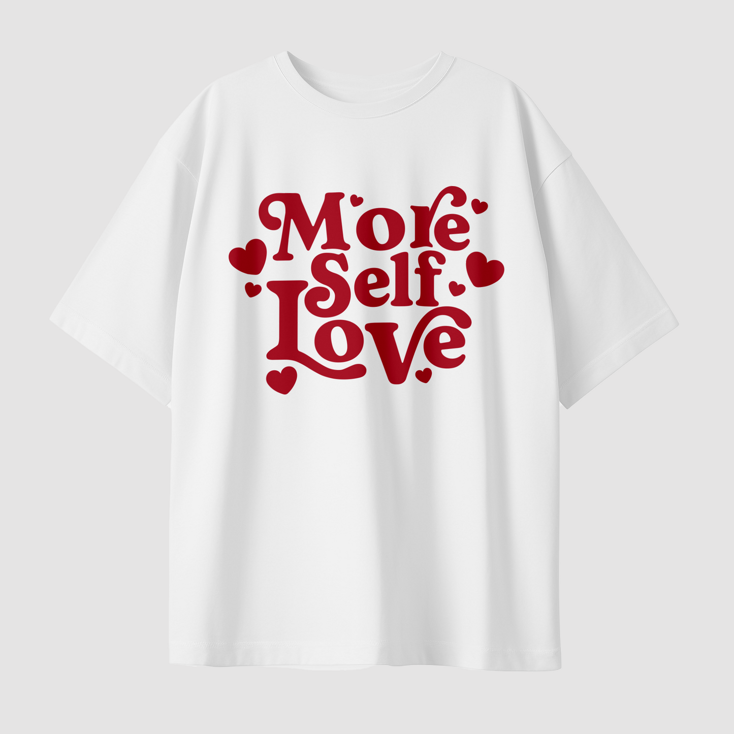 More Self Love - Red Oversized T-Shirt
