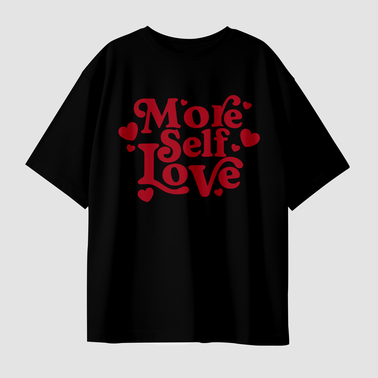 More Self Love - Red Oversized T-Shirt