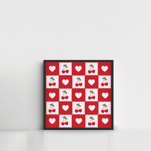 Cherry Heart Framed Poster Wall Art