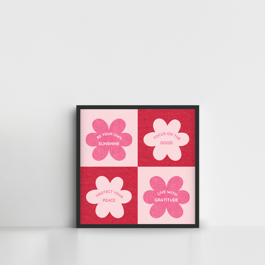 Flower Motivational Quotes Framed Poster Wall Art