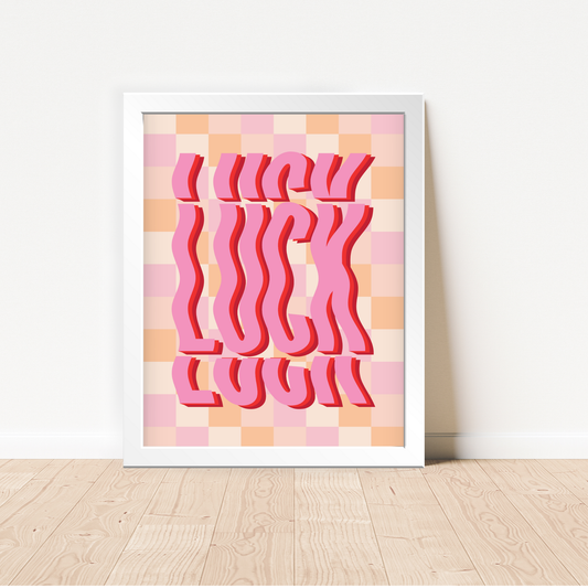 Luck Motivational Quote Framed Poster Wall Art