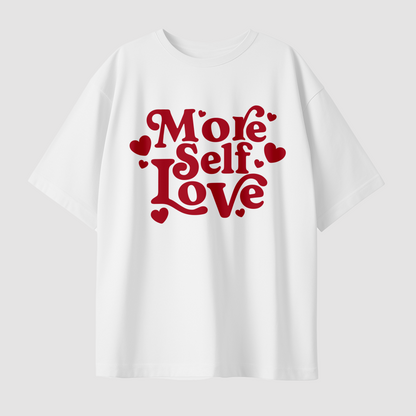 More Self Love - Red Oversized T-Shirt