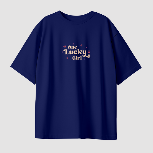 Lucky Girl Center Unisex Oversized T-Shirt